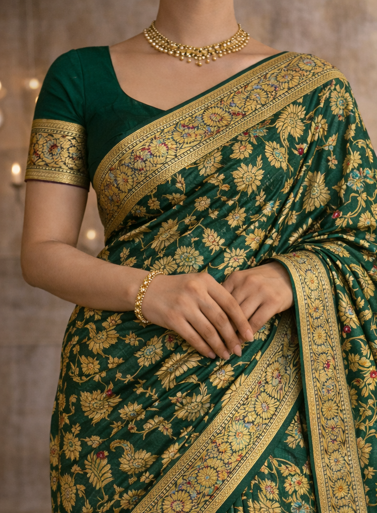 Gold - Green Saree demo