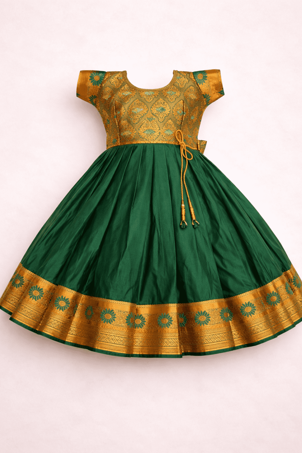Dark Green Gold Dress - Size 20