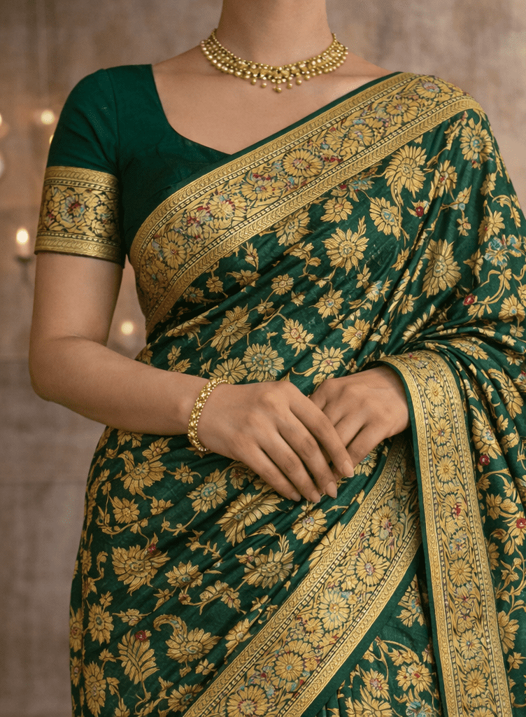 Emerald Green Royal Saree