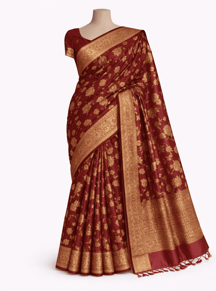 Deep Red Banarasi - Image 2
